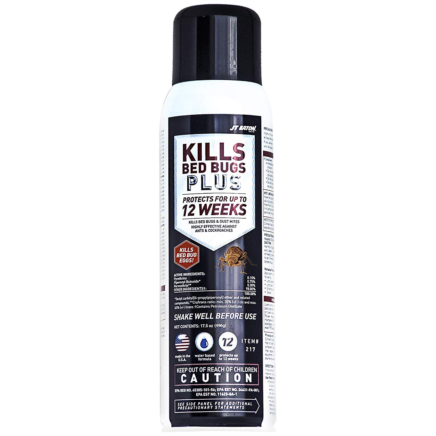 JT Eaton 217 Kills Bed Bugs Plus Aerosol Water Based Insect Spray