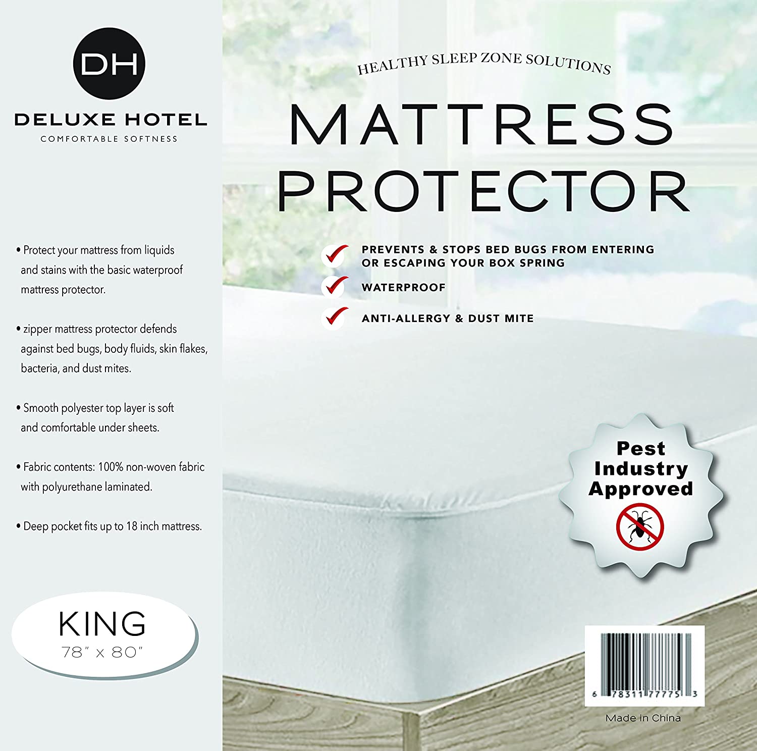 Ultimate Bed Bug Blocker Zippered Waterproof Mattress Protector - 10 YEAR WARRANTY! (King)